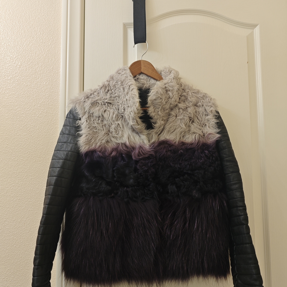 Women's Faux Fur and Leather Jacket